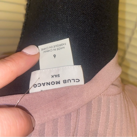 Chic Pink Sheer Dress Club Monaco Silk Pink 6 - Picture 7 of 12
